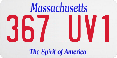 MA license plate 367UV1