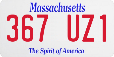 MA license plate 367UZ1