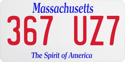 MA license plate 367UZ7