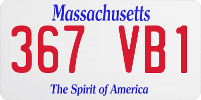 MA license plate 367VB1