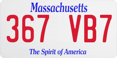MA license plate 367VB7