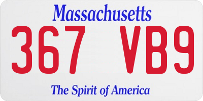 MA license plate 367VB9