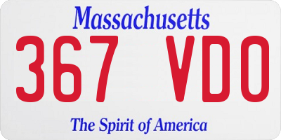 MA license plate 367VD0