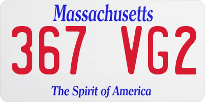 MA license plate 367VG2