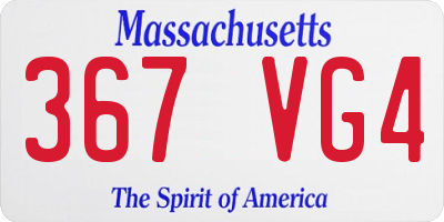 MA license plate 367VG4