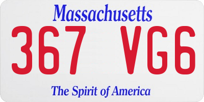 MA license plate 367VG6