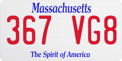MA license plate 367VG8