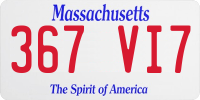 MA license plate 367VI7