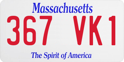 MA license plate 367VK1