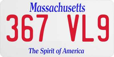 MA license plate 367VL9