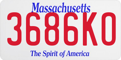 MA license plate 3686KO
