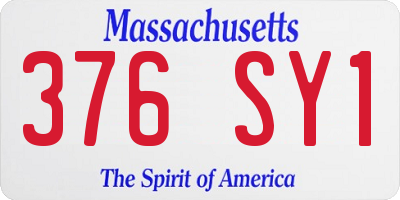 MA license plate 376SY1