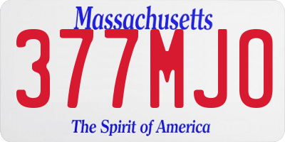 MA license plate 377MJO