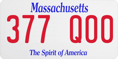 MA license plate 377QO0