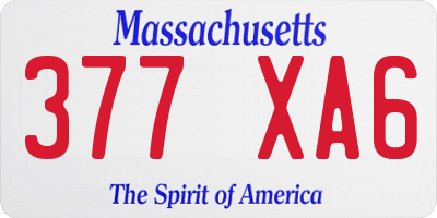 MA license plate 377XA6