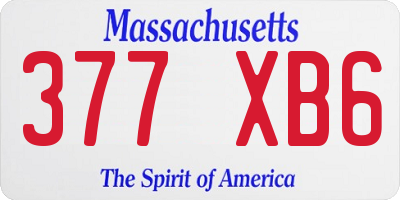 MA license plate 377XB6