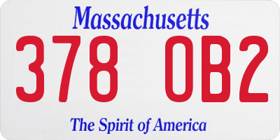 MA license plate 378OB2