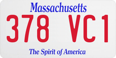 MA license plate 378VC1
