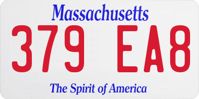MA license plate 379EA8