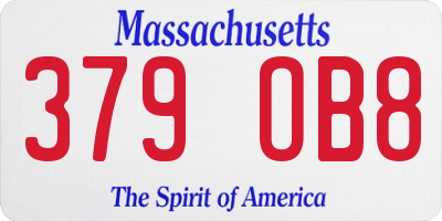 MA license plate 379OB8