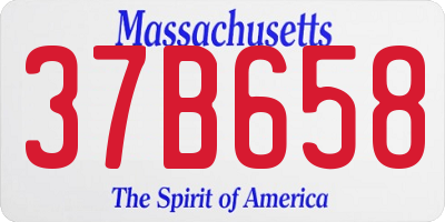 MA license plate 37B658