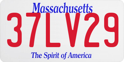 MA license plate 37LV29