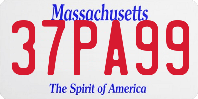 MA license plate 37PA99