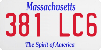 MA license plate 381LC6