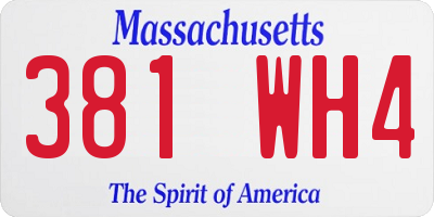 MA license plate 381WH4