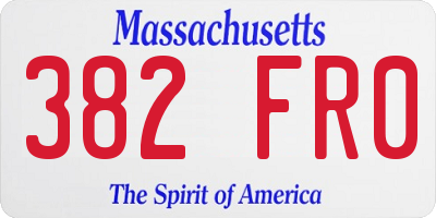 MA license plate 382FR0