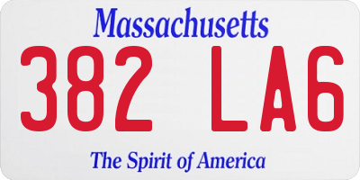 MA license plate 382LA6