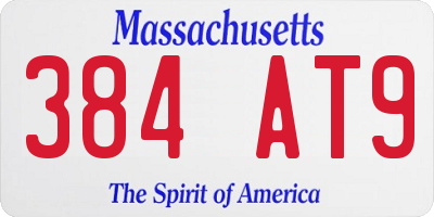 MA license plate 384AT9