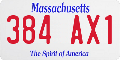 MA license plate 384AX1