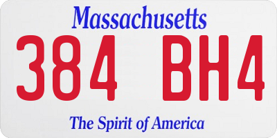MA license plate 384BH4