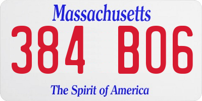 MA license plate 384BO6