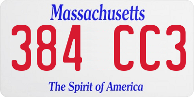MA license plate 384CC3