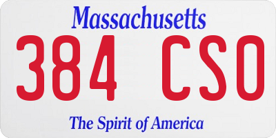MA license plate 384CS0
