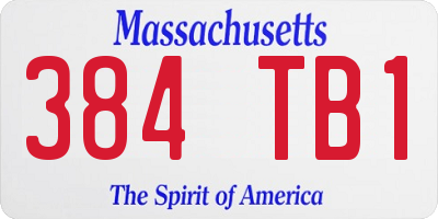 MA license plate 384TB1