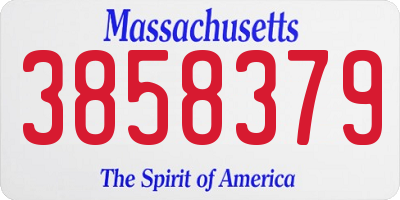 MA license plate 3858379