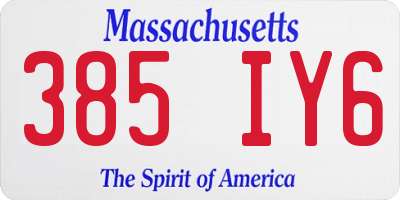 MA license plate 385IY6