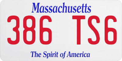 MA license plate 386TS6