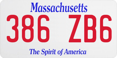 MA license plate 386ZB6