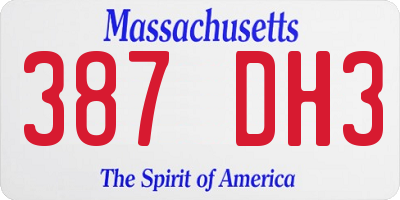 MA license plate 387DH3
