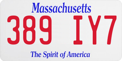 MA license plate 389IY7