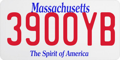 MA license plate 3900YB
