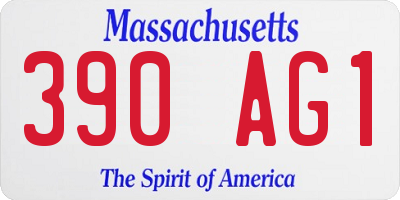 MA license plate 390AG1