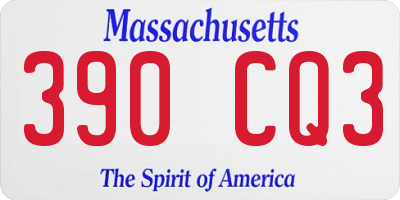 MA license plate 390CQ3