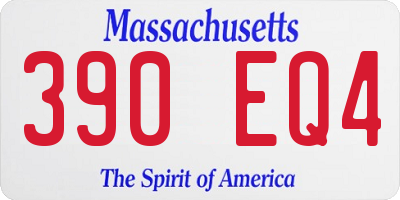 MA license plate 390EQ4