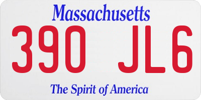 MA license plate 390JL6