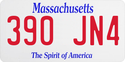 MA license plate 390JN4